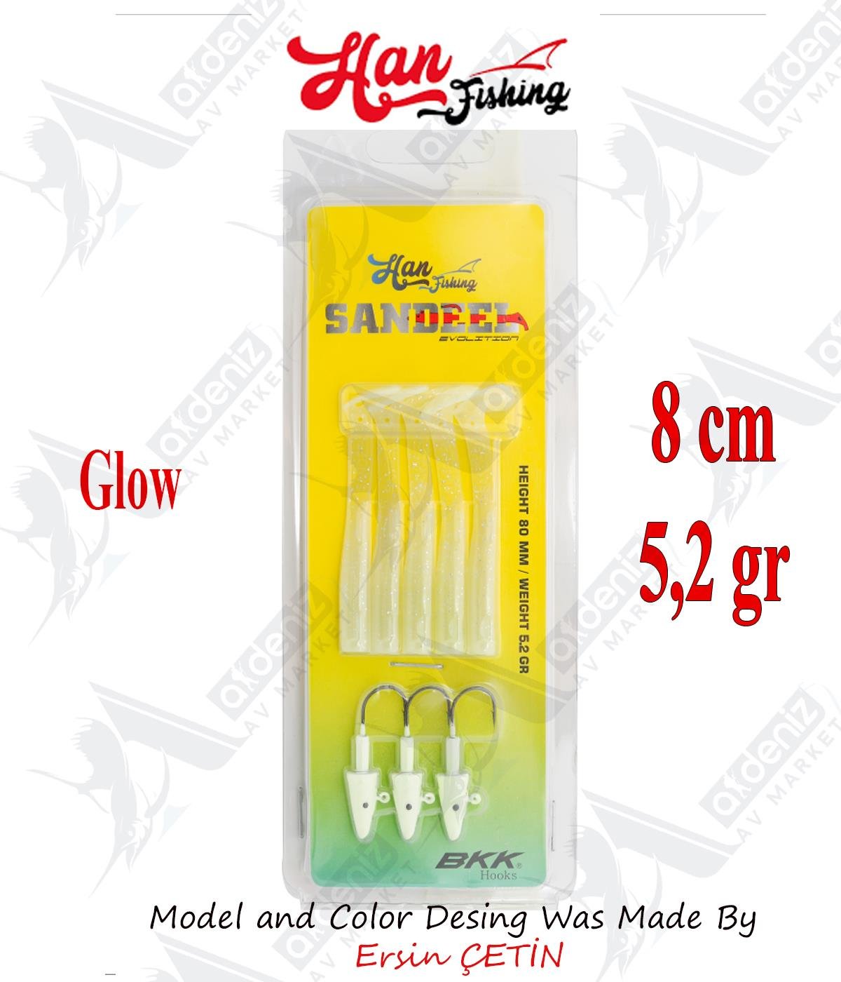 Hanfish Sandeel Silikon 80 mm #SL-806 GlowHAN FİSHİNG