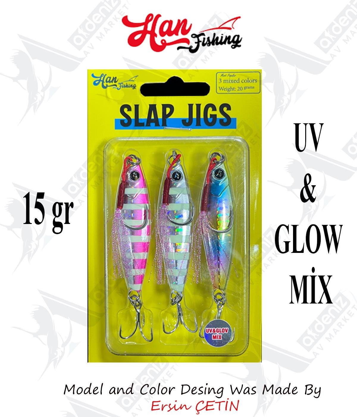 Hanfish Slap Jigs 15Gr  #Uv&Glow MixHAN FİSHİNG