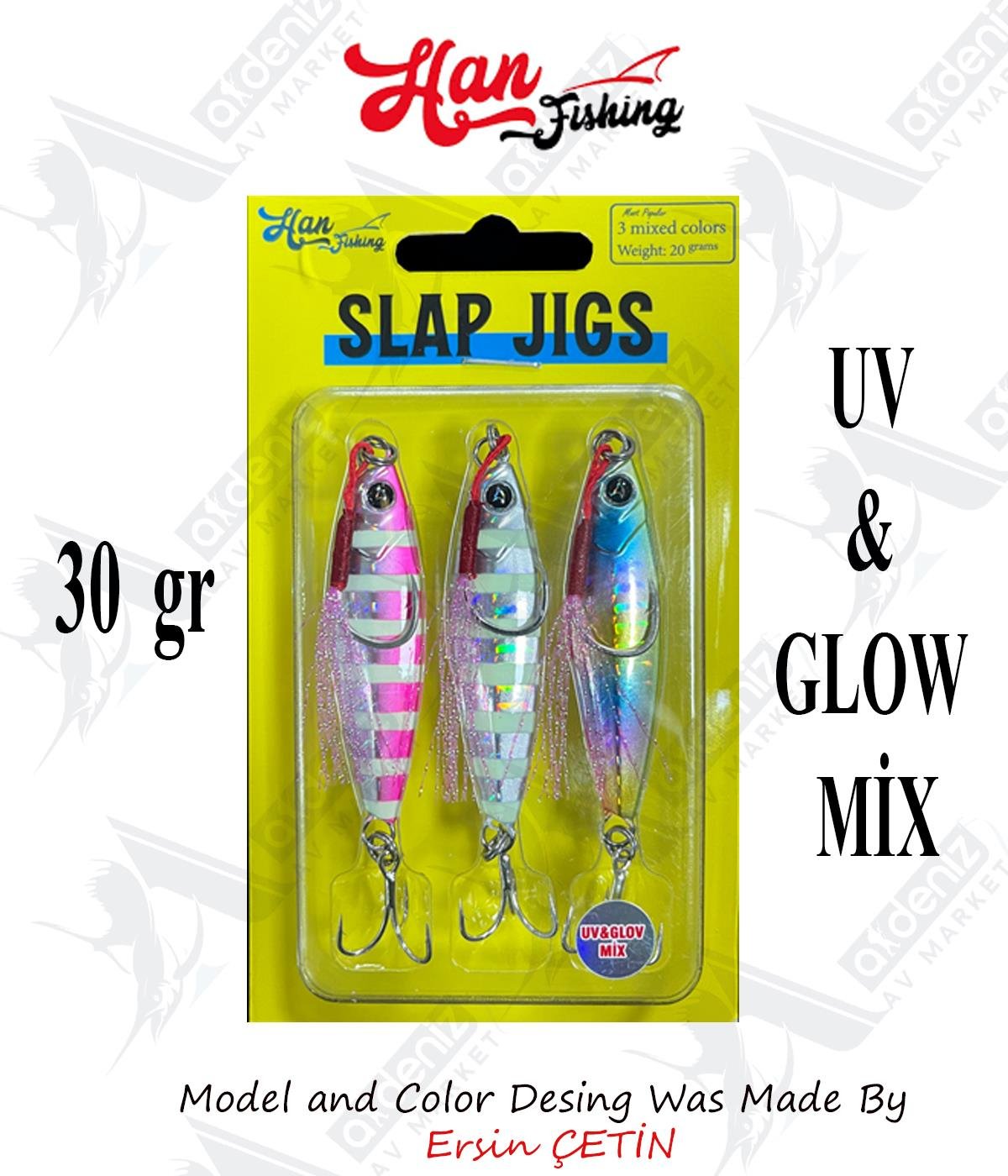 Hanfish Slap Jigs 30Gr #Uv&Glow MixHAN FİSHİNG