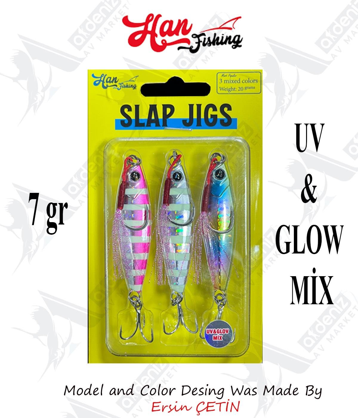 Hanfish Slap Jigs 7Gr  #Uv&Glow MixHAN FİSHİNG