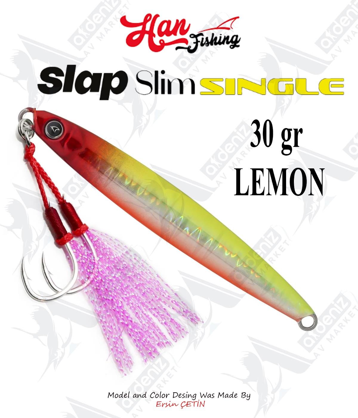 Hanfish Slap Slim Single Jigs 30 gr #LemonHAN FİSHİNG