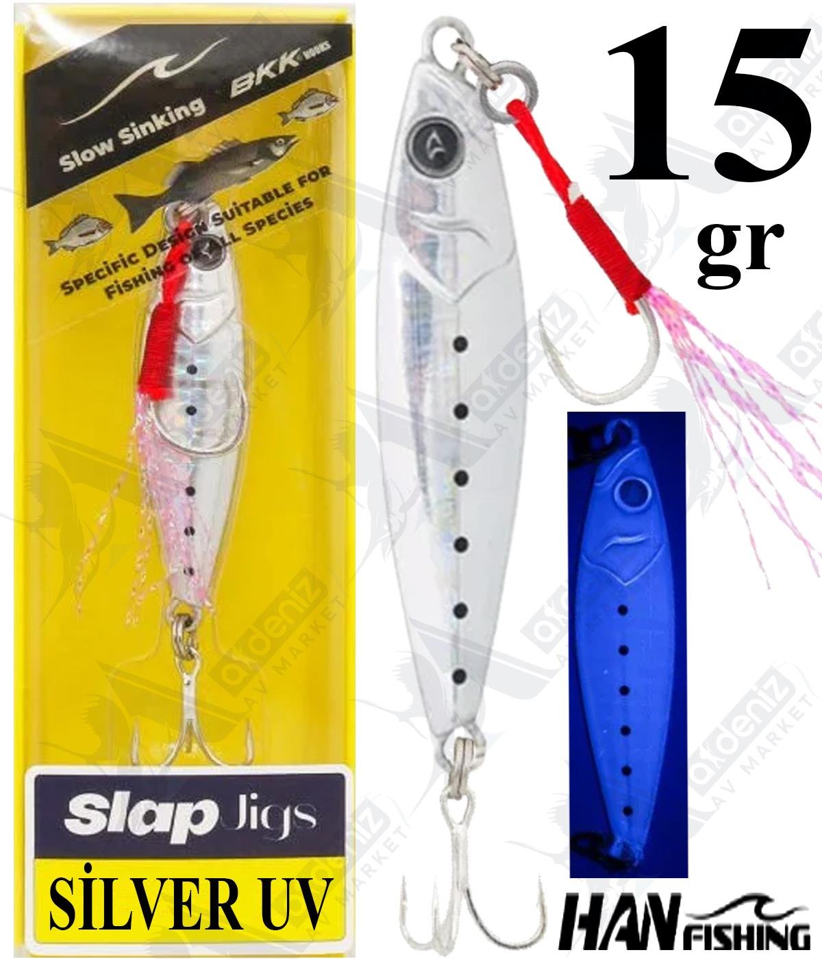 HanFish Slap Special Silver UV 15 Gr Metal Jig Sahte YemHAN FİSHİNG