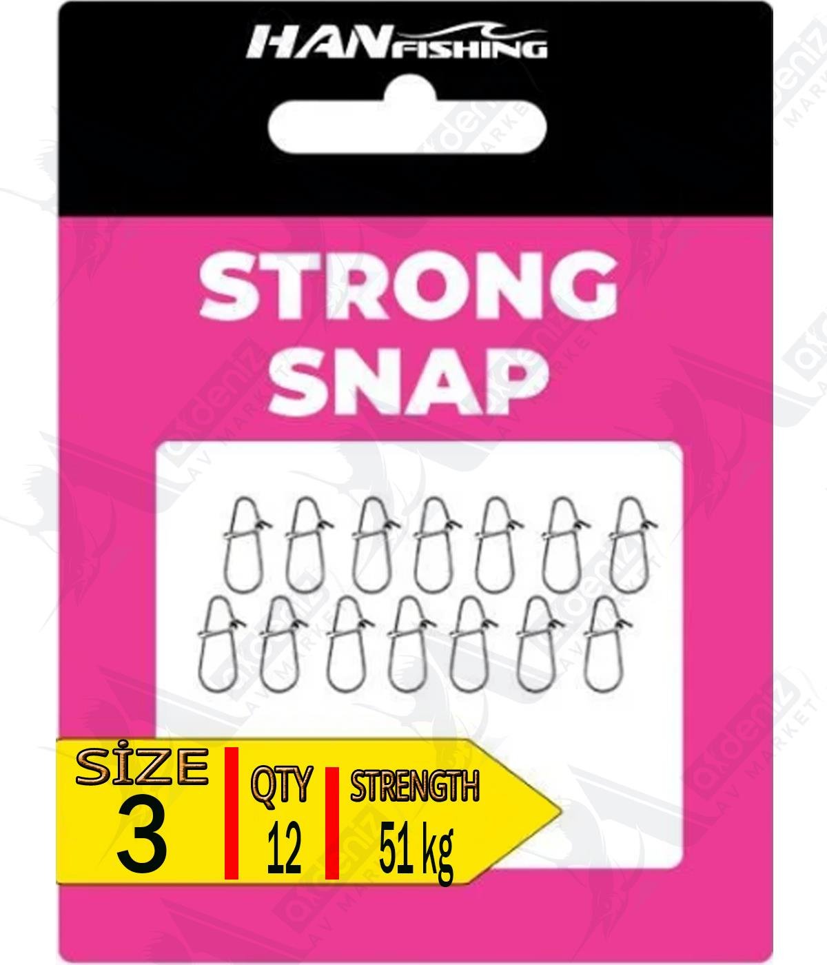 HanFish Strong Snap Extra Heavy Spin & Shore Jig Klips 12'li Paket No:3HAN FİSHİNG