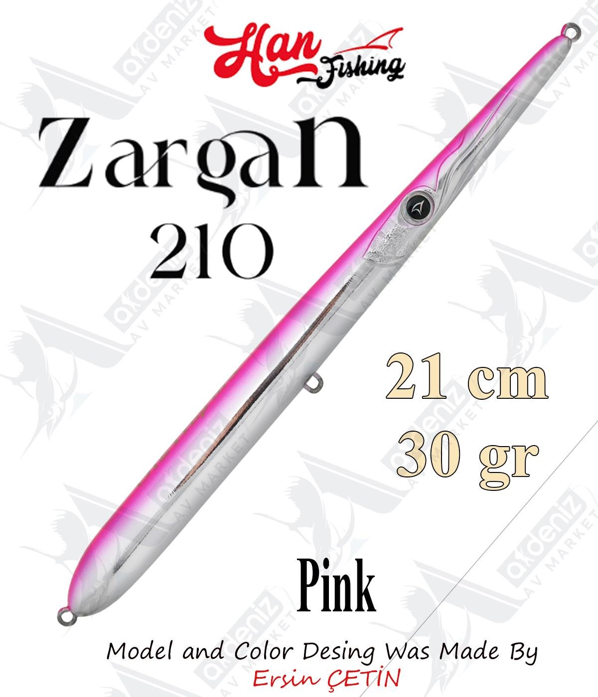 Hanfish Zargan 210mm 30gr Su Üstü Maket Balık #Z-7000 Pink.HAN FİSHİNG