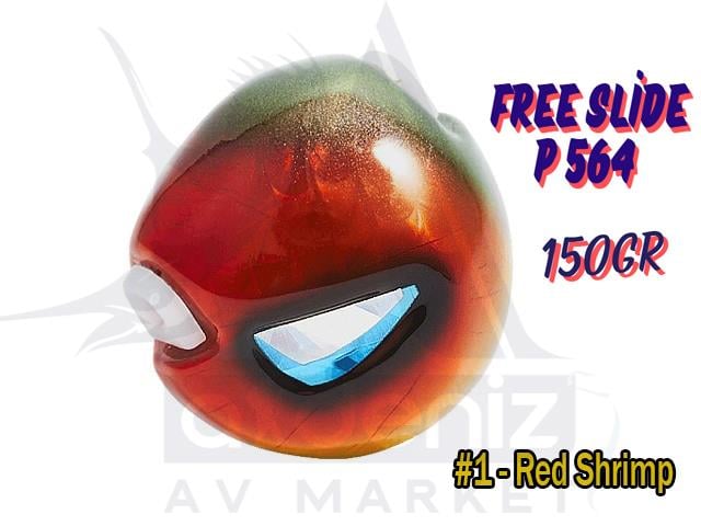 Hayabusa P 564 Tai Rubber Free Slide SF Head 150gr Jig Suni Yem #1 red shrimpHAYABUSA