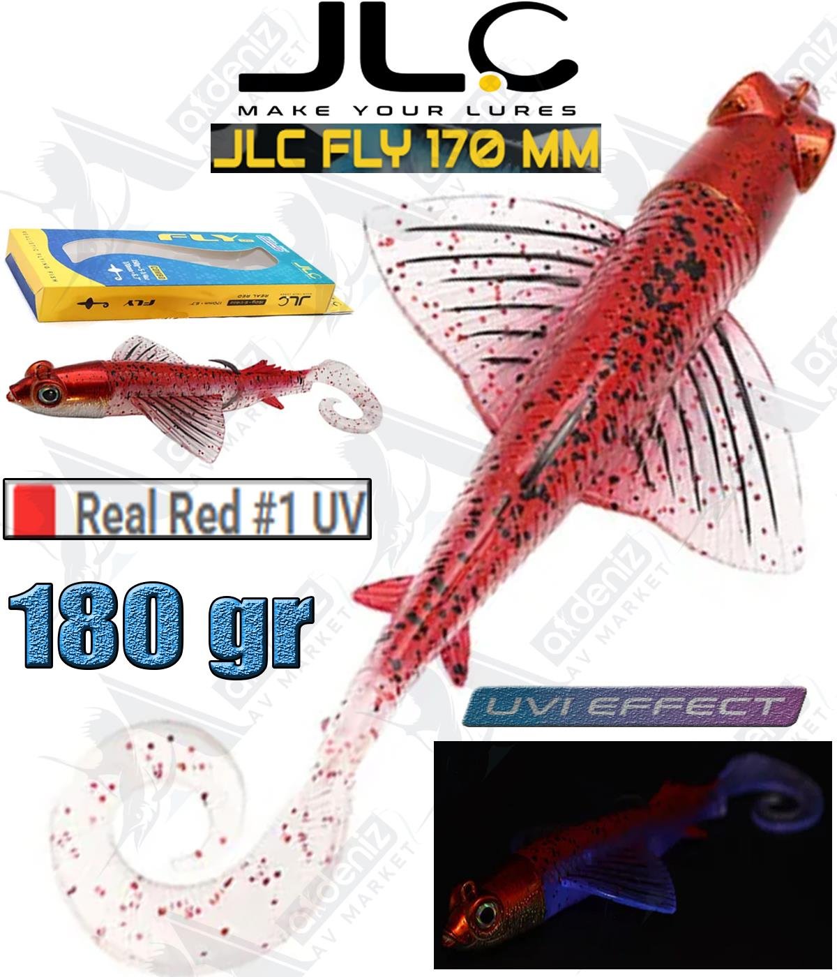 JLC Jigging A La Carta FLY Combo 170 mm 180 gr Silikon Uçan Balık Color:Real Red #1 UVJLC JİGGİNG A LA CARTA