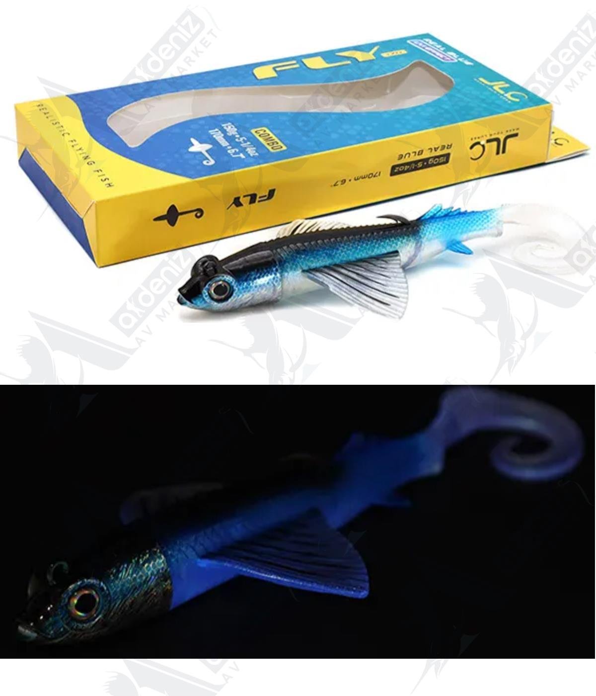 JLC Jigging A La Carta FLY Combo 170 mm 150 gr Silikon Uçan Balık Color:Real Blue #2 UVJLC JİGGİNG A LA CARTA