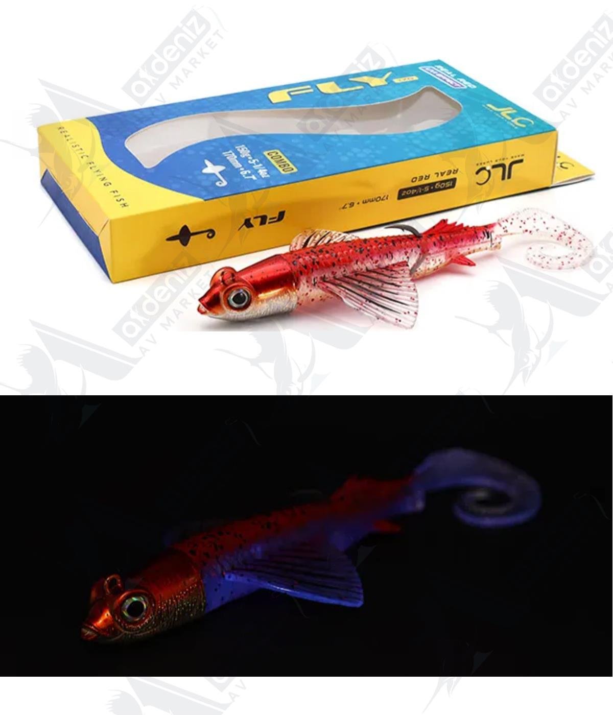 JLC Jigging A La Carta FLY Combo 170 mm 180 gr Silikon Uçan Balık Color:Real Red #1 UVJLC JİGGİNG A LA CARTA