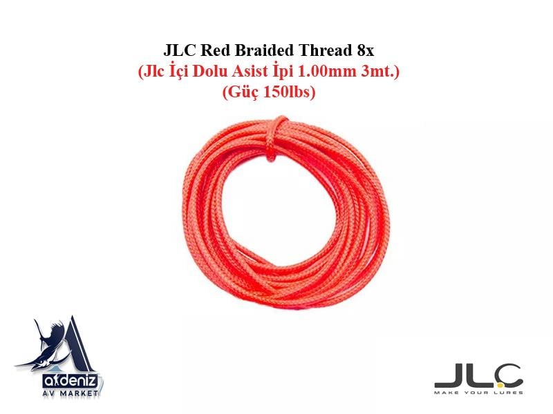 JLC Red Braided Thread 8x 3 m 1.00 mm 150 lbs