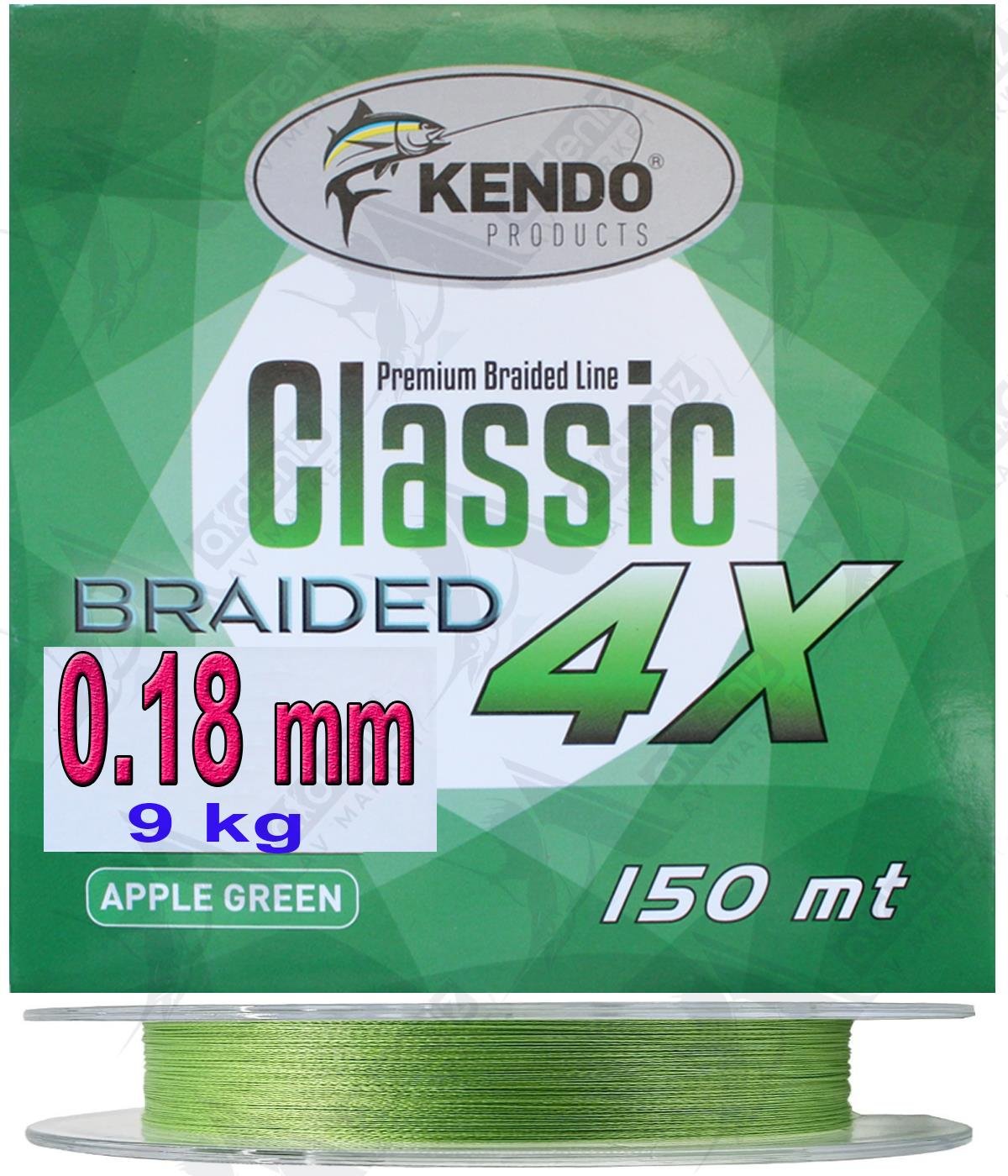 Kendo Classic 4X 0.18 mm 150mt Apple Green Örgü İp MisinaKENDO