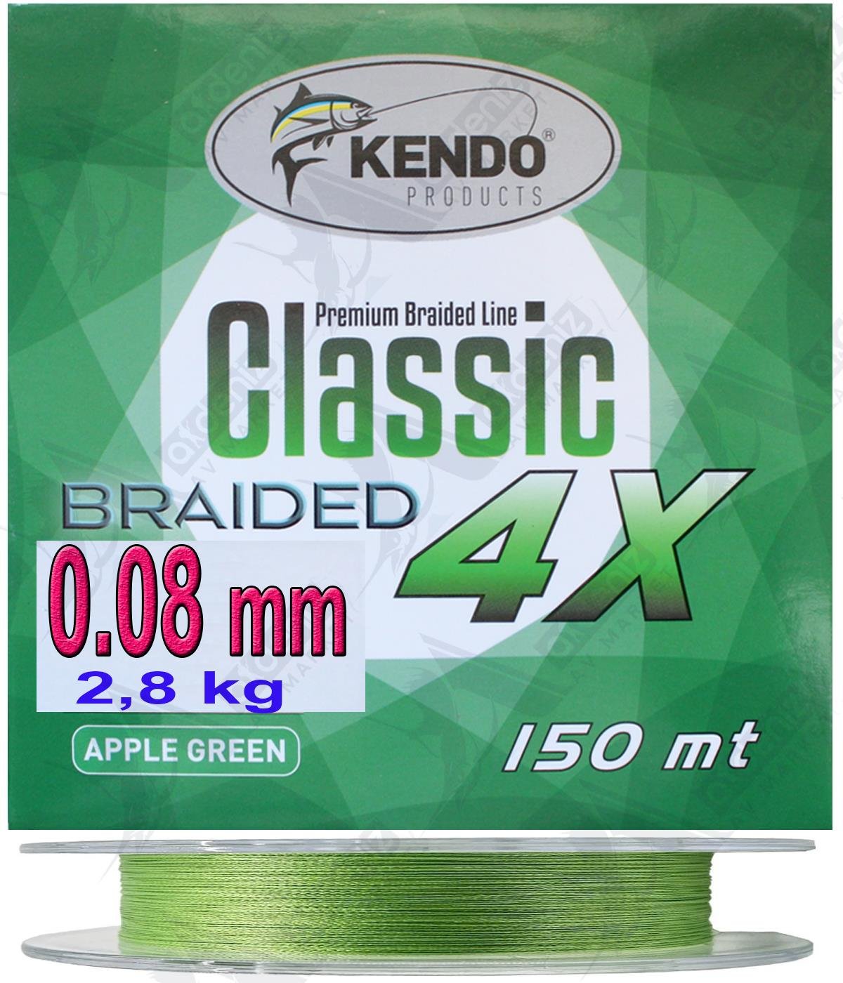 Kendo Classic 4X 0.08 mm 150mt Apple Green Örgü İp MisinaKENDO