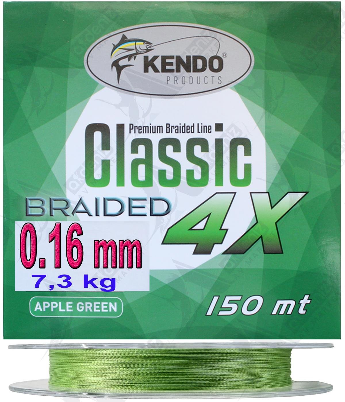 Kendo Classic 4X 0.16 mm 150mt Apple Green Örgü İp MisinaKENDO
