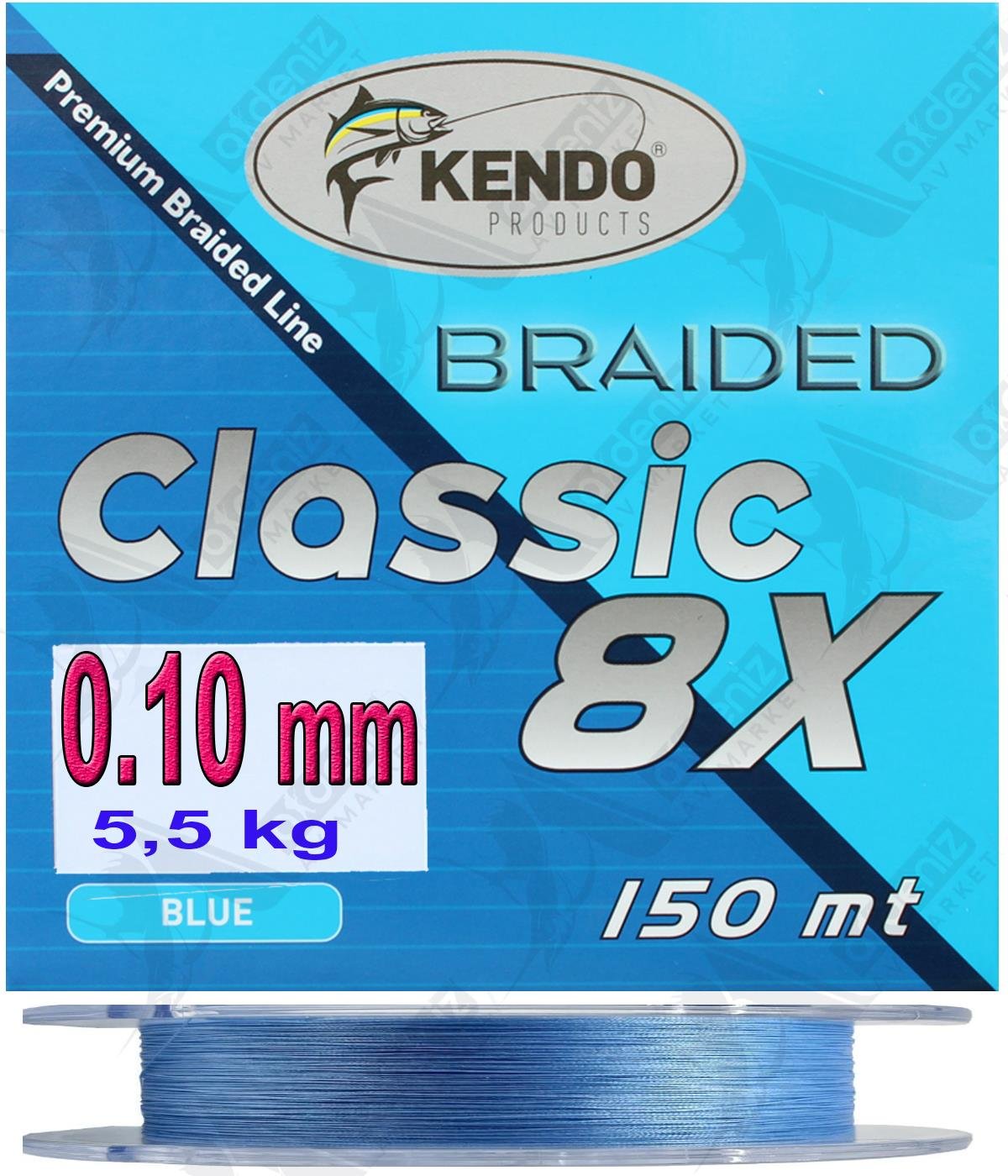 Kendo Classic 8X 0.10 mm 150m Blue Örgü İp MisinaKENDO