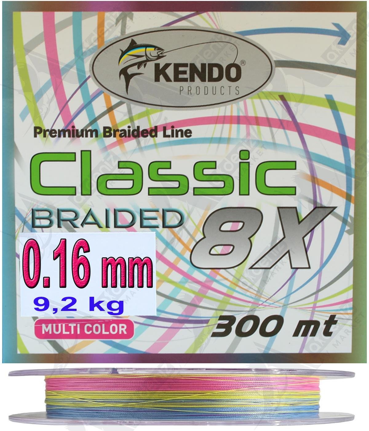 Kendo Classic 8x 0.16 mm 300M Multicolor Örgü İp Misina.KENDO