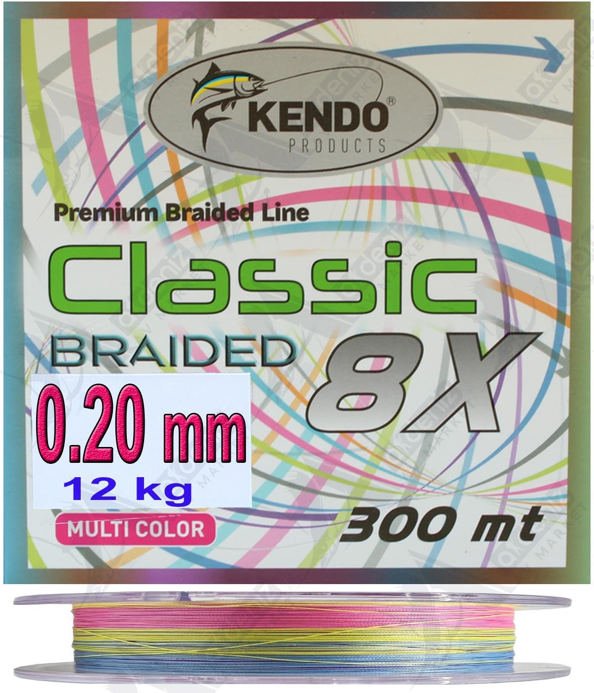 Kendo Classic 8x 0.20 mm 300M Multicolor Örgü İp Misina.KENDO