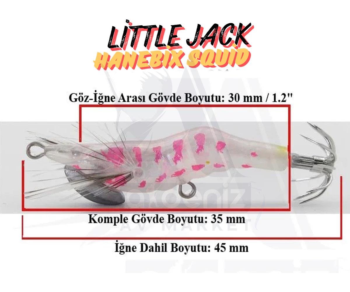 Little Jack Hanebix Squid Kalamar Zokası 35 mm 2 gr #010 Clear Glow OkıamıLİTTLE JACK