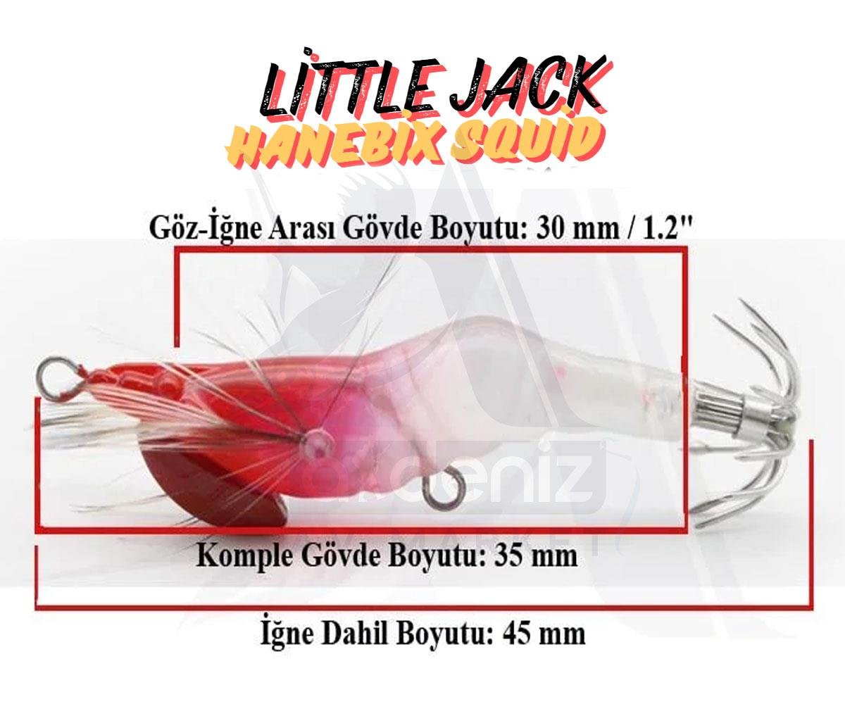 Little Jack Hanebix Squid Kalamar Zokası 35 mm 2 gr #07 Clear Red Head GlowLİTTLE JACK