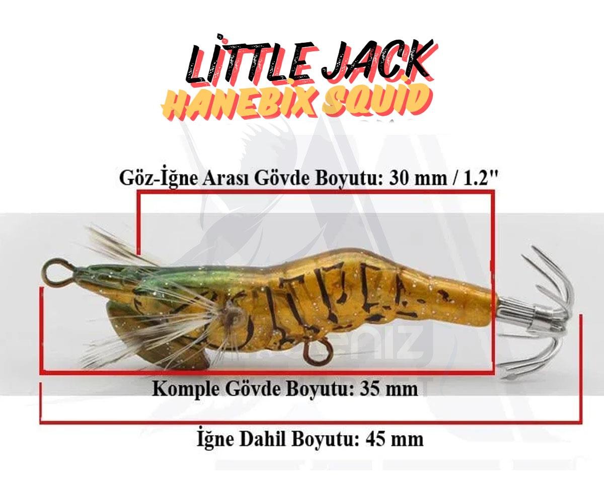 Little Jack Hanebix Squid Kalamar Zokası 35 mm 2 gr #03 UV Orange Candy ShrimpLİTTLE JACK