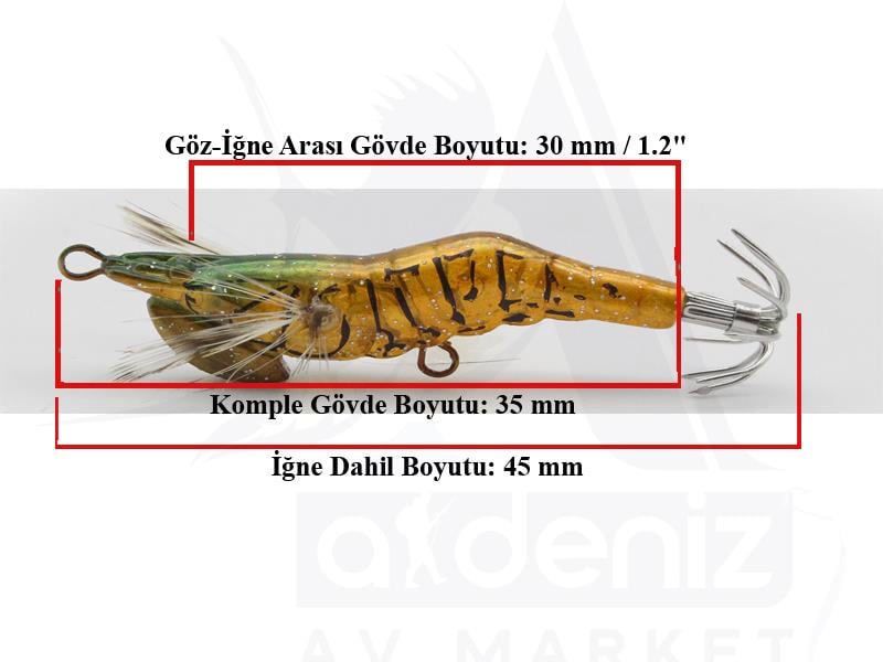 Little Jack Hanebix Squid Kalamar Zokası 35 mm 2 gr #03 UV Orange Candy Shrimp