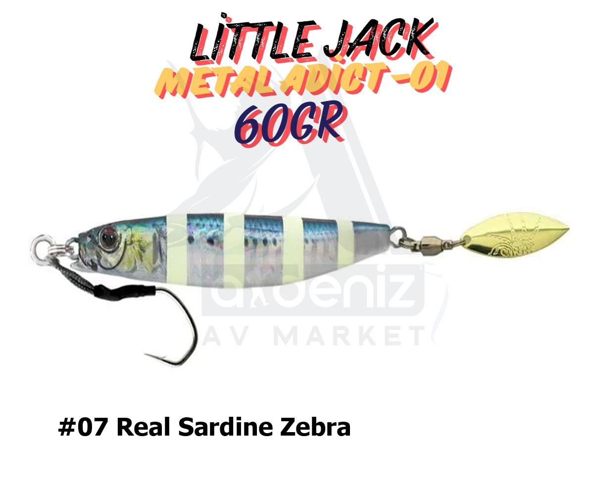 Little Jack Metal Adict-01 60 gr Jig Yem #07 Real Sardine ZebraLİTTLE JACK