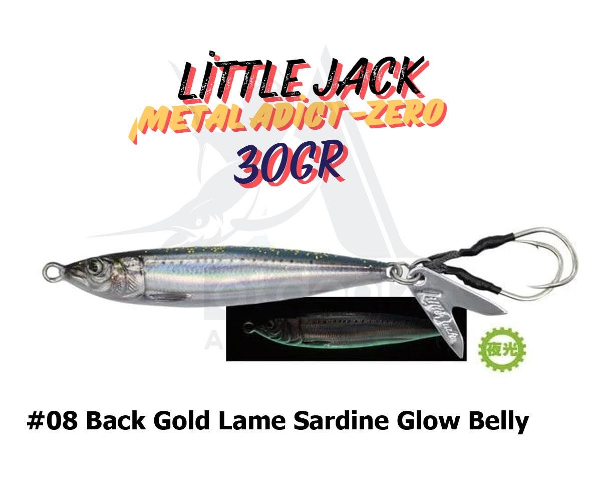 Little Jack Metal Adict-ZERO 30 gr Jig Yem #08 Back Gold Lame Sardine Glow BellyLİTTLE JACK