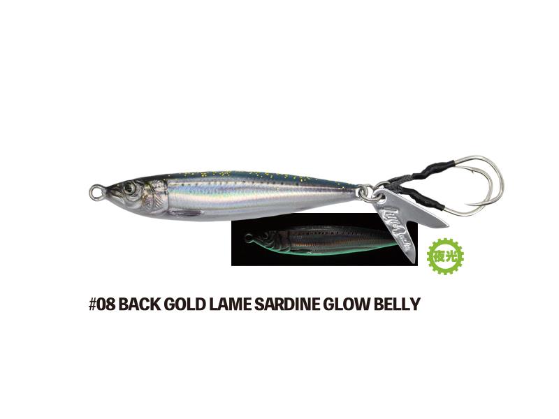 Little Jack Metal Adict-ZERO 30 gr Jig Yem #08 Back Gold Lame Sardine Glow Belly