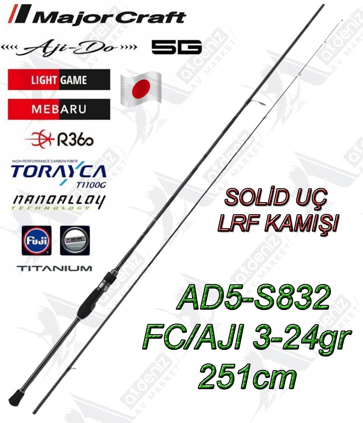 Major Craft Aji Do 5G AD5-S832FC Aji LRF / Light Spin Kamışı 3-24 gr 2.51 mt (Solid Uç)MAJOR CRAFT