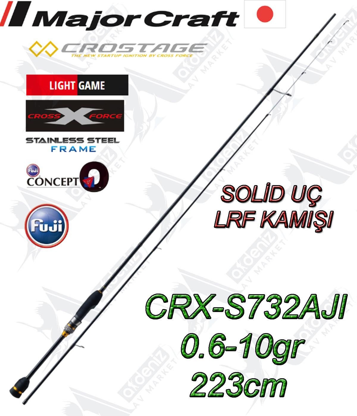 Major Craft New Crostage CRX-S732AJI Solid Uç 223 cm 0.6-10 gr LRF KamışıMAJOR CRAFT