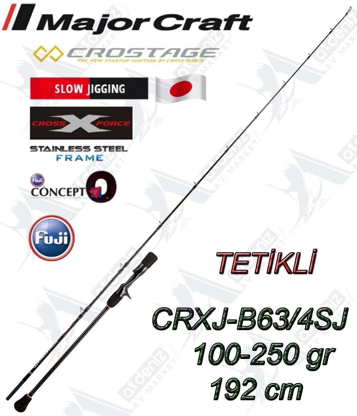 Major Craft New Crostage CRXJ-B63/4SJ Slow Jigging Kamış 100-250gr 192cm (Tetikli-Saptan 2 Parça)MAJOR CRAFT