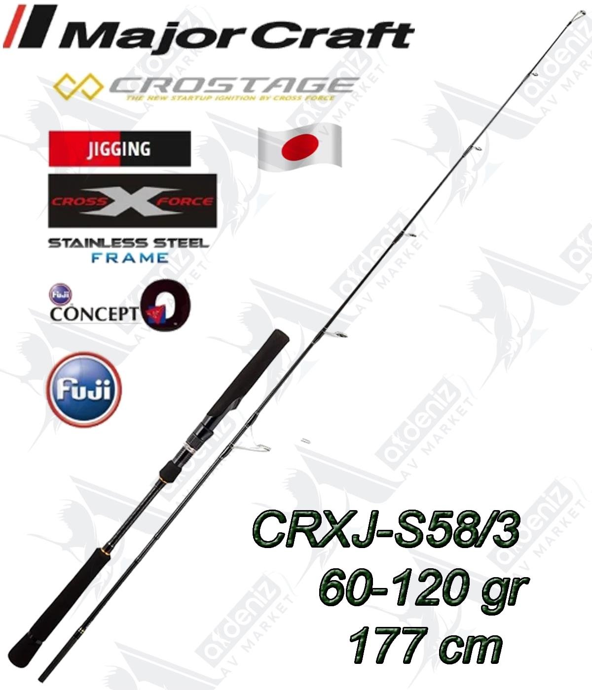 Major Craft New Crostage CRXJ-S58/3 Jigging Kamış 60-120gr 177cm (Spining-Saptan 2 Parça)MAJOR CRAFT