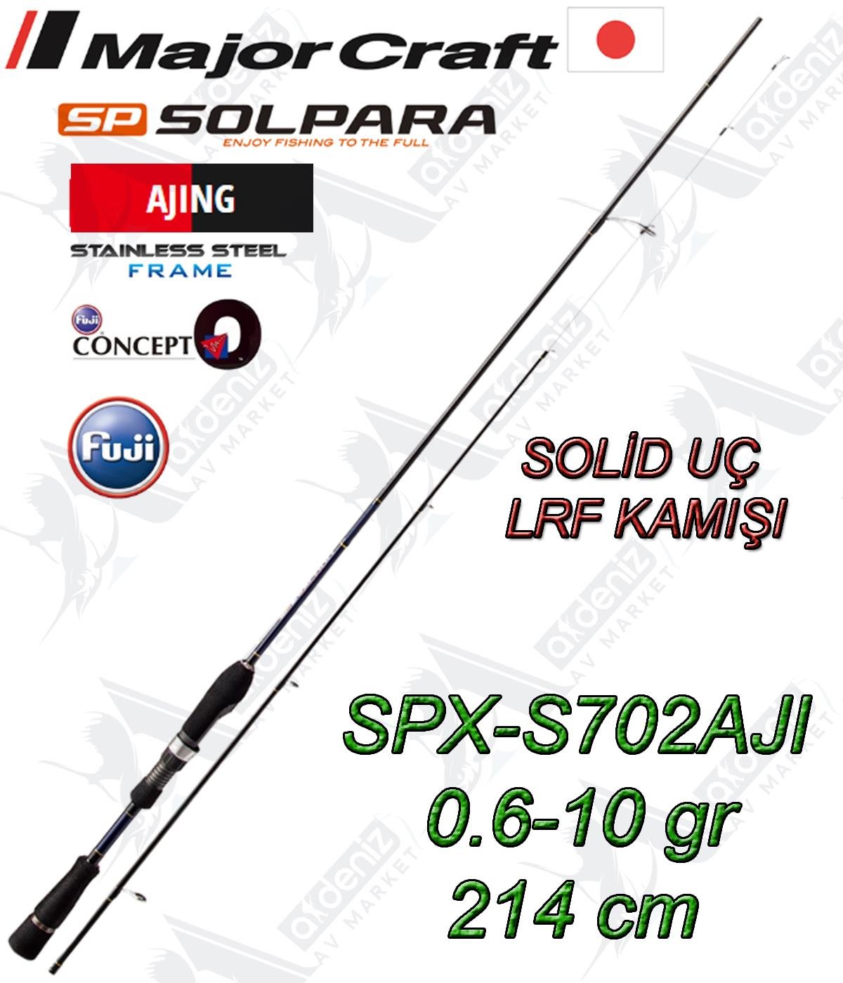 Major Craft New Solpara SPX-S702AJI 0.6-10 gr 214 Cm (LRF-Aji Kamış Solid Uç )MAJOR CRAFT