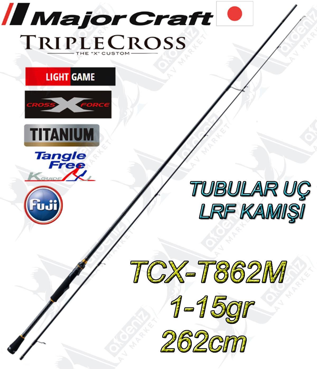 Major Craft New Triple Cross TCX-T862M Lrf Mebaring Kamış 1-15 gr 262cm (Tubular Uç)MAJOR CRAFT