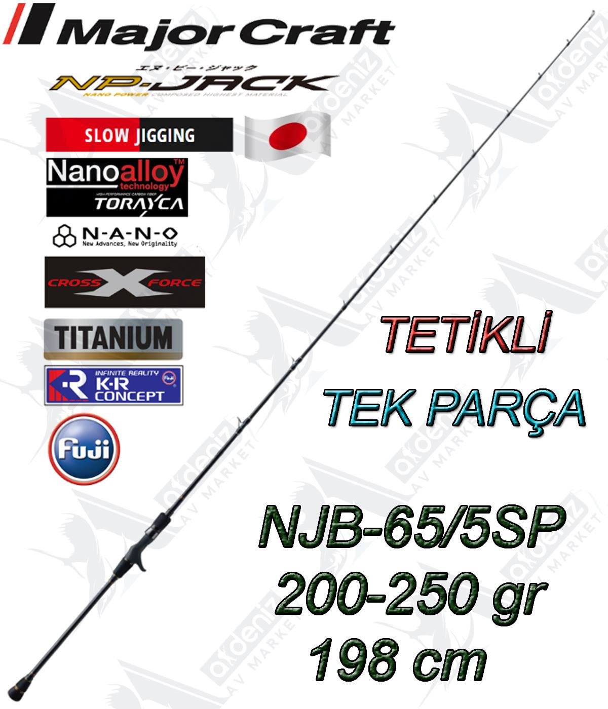 Major Craft NP-Jack NJB-65/5SP Slow Pitch Jigging Kamış 200-250gr 198cm (Tetikli-Tek Parça)MAJOR CRAFT