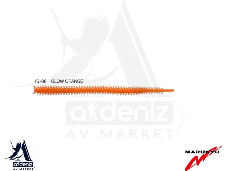 MARUKYU İsome L (Large) Lrf Silikon Kurt Yem 11cm 15pcs #IS-08 Glow Orange