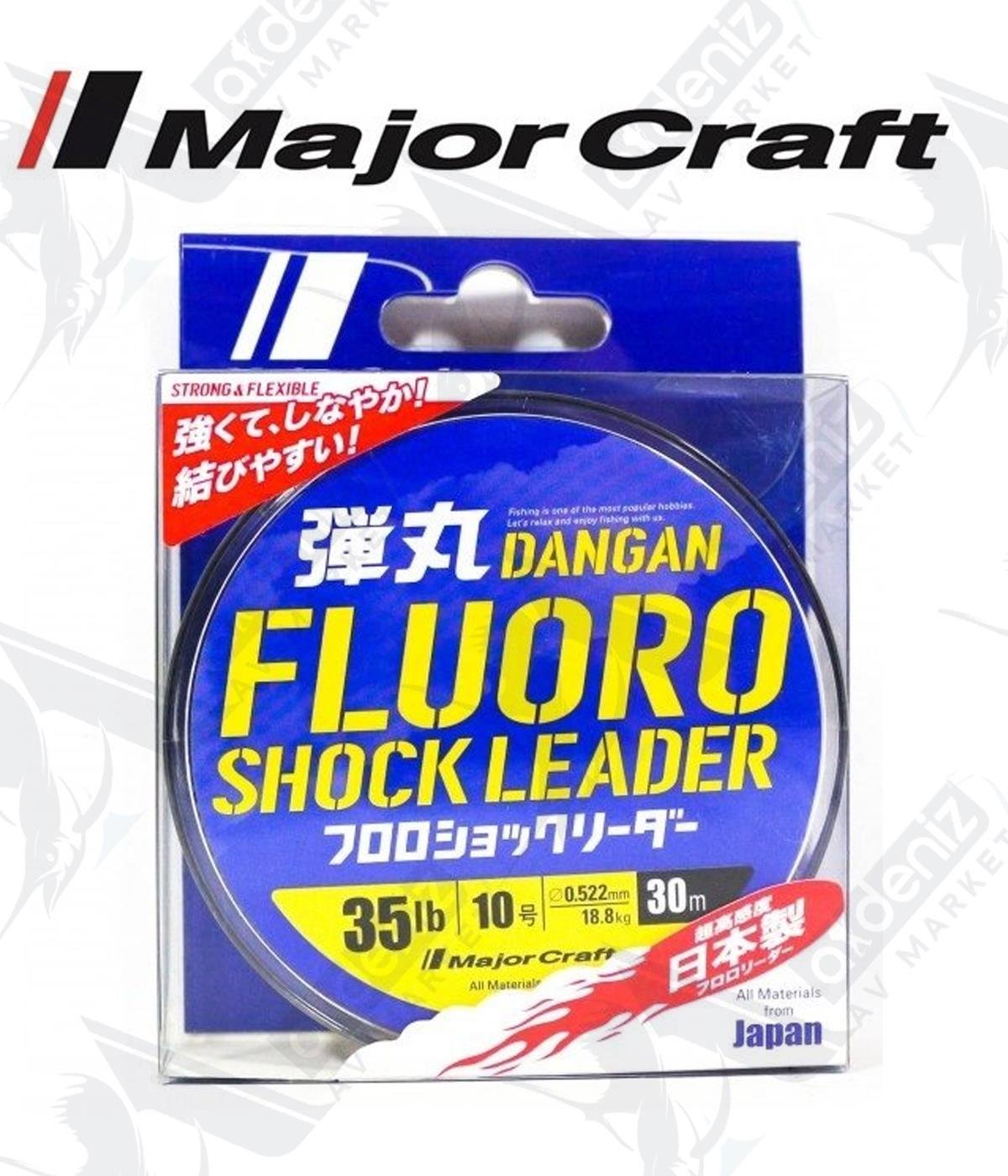 MC Major Craft Dangan Fluoro Shock Leader DFL 0.522mm 35Lb (18.8kg)Pe#10 30mt.MAJOR CRAFT