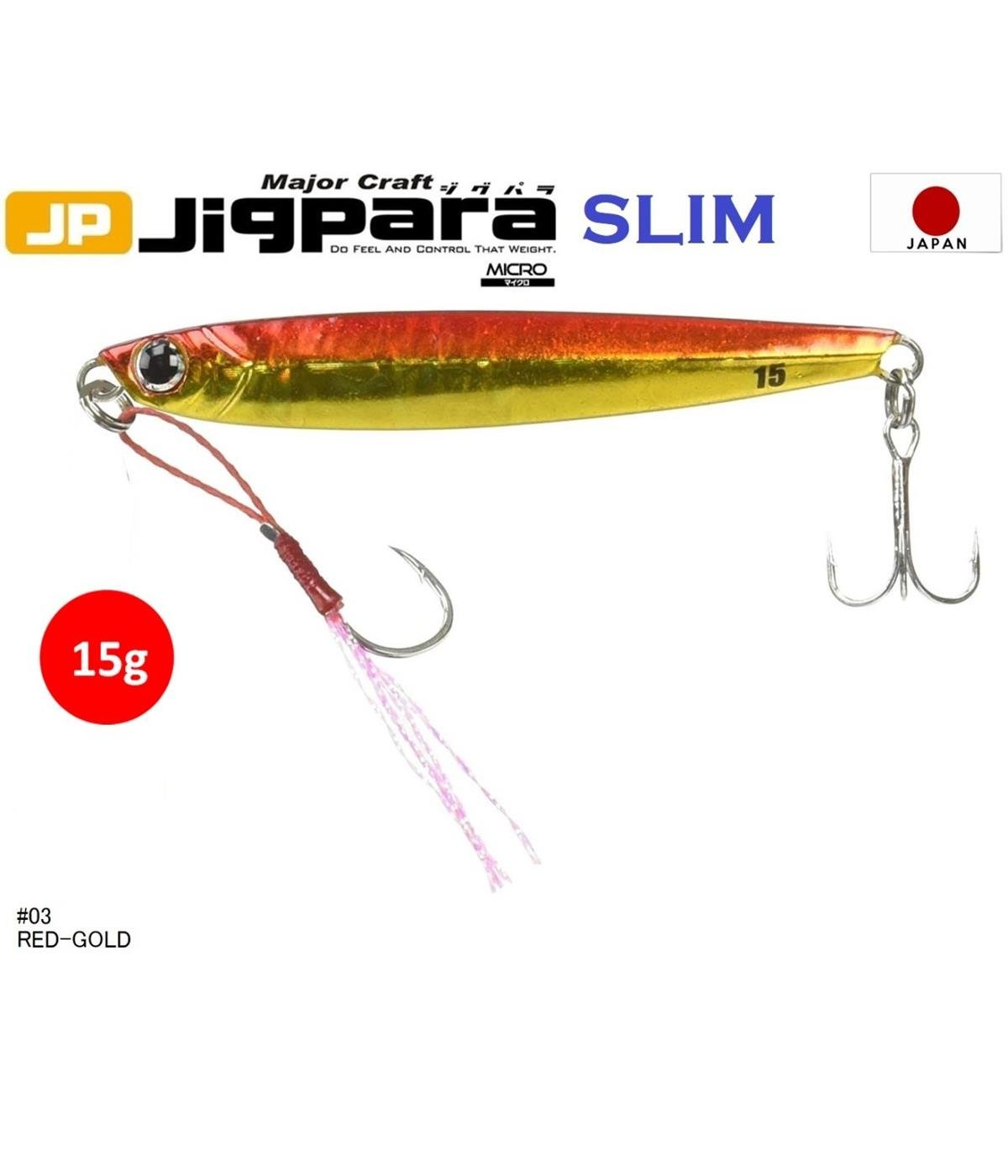 MC Major Craft Jigpara Micro Slim JPMSL-15 Jig Sahte Yem 15 gr #Red Gold 03MAJOR CRAFT