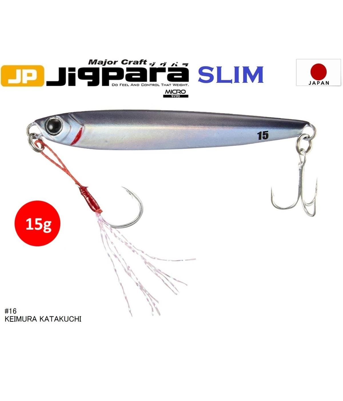 MC Major Craft Jigpara Micro Slim JPMSL-15 Jig Sahte Yem 15 gr #KEIMURA UV KATAKUCHI 16MAJOR CRAFT