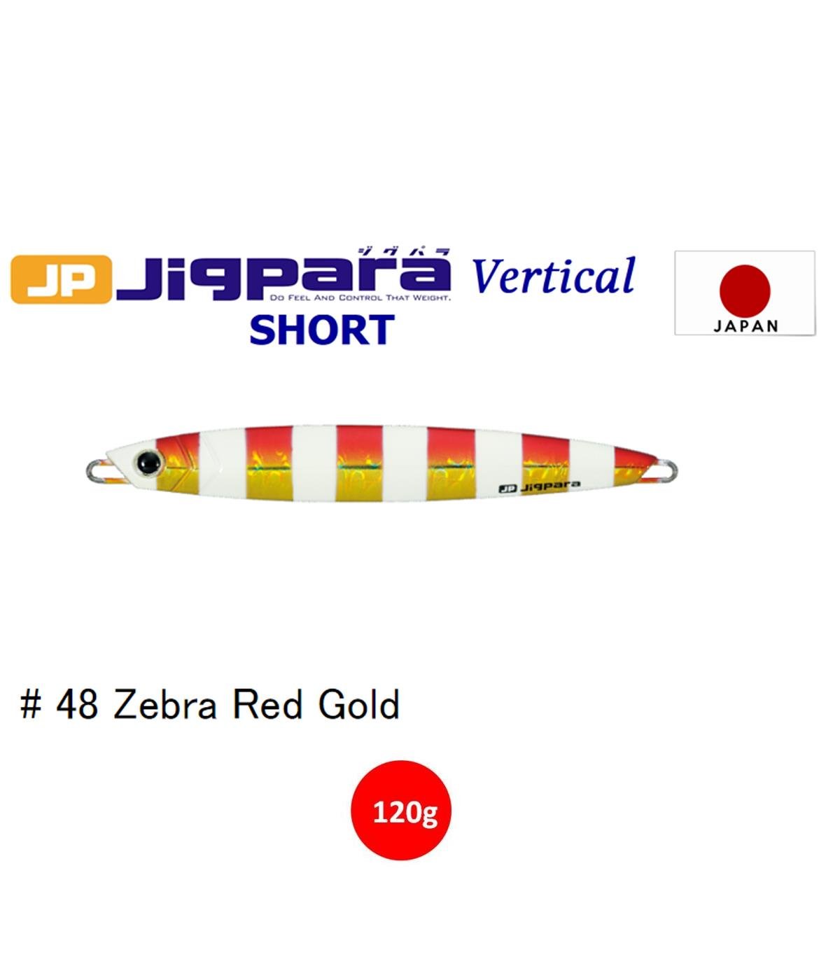MC Major Craft Jigpara Vertical Short JPV-120 Metal Jig Yem 120 gr #Zebra Red Gold 48MAJOR CRAFT