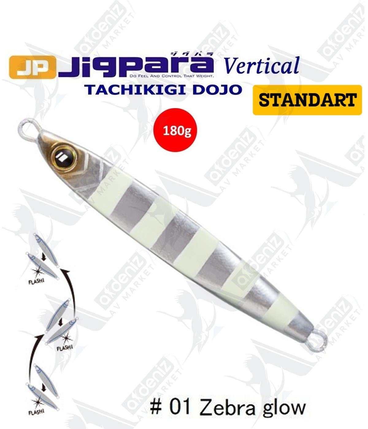 MC Major Craft Jigpara Vertical Tachikigi Dojo Standart TJD-ST-180 gr Jig Yem #Zebra Glow 001MAJOR CRAFT
