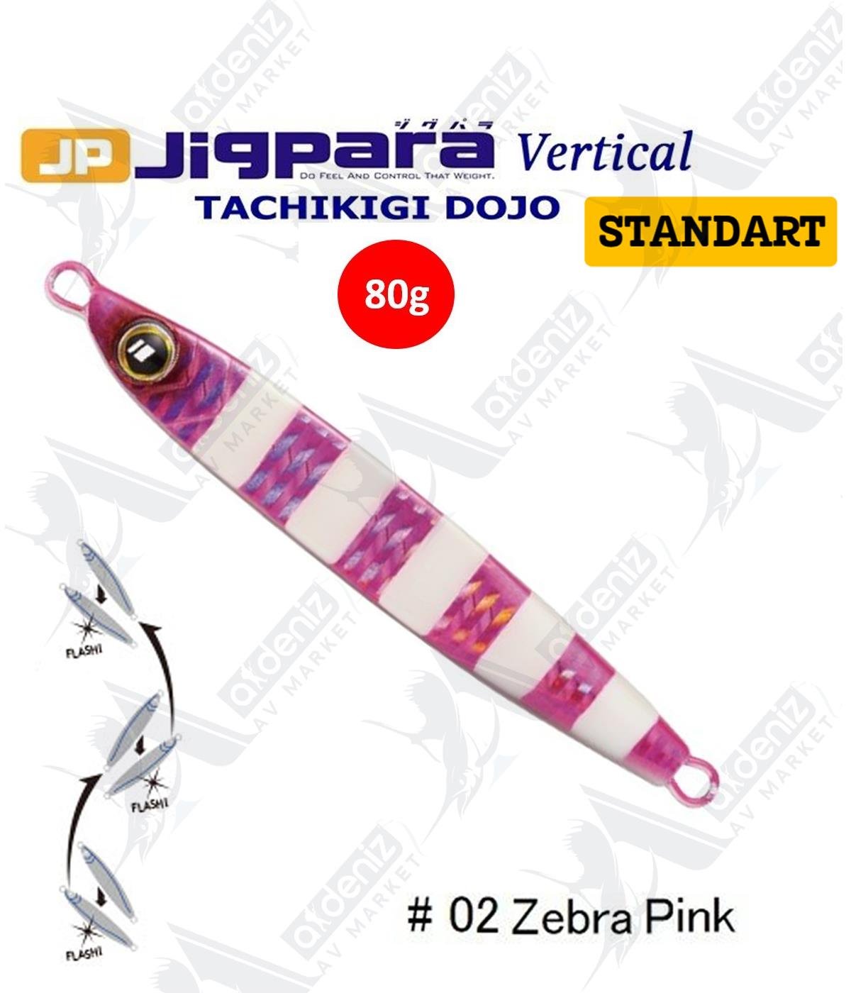 MC Major Craft Jigpara Vertical Tachikigi Dojo Standart TJD-ST-80 gr Jig Yem #Zebra Pink 002MAJOR CRAFT