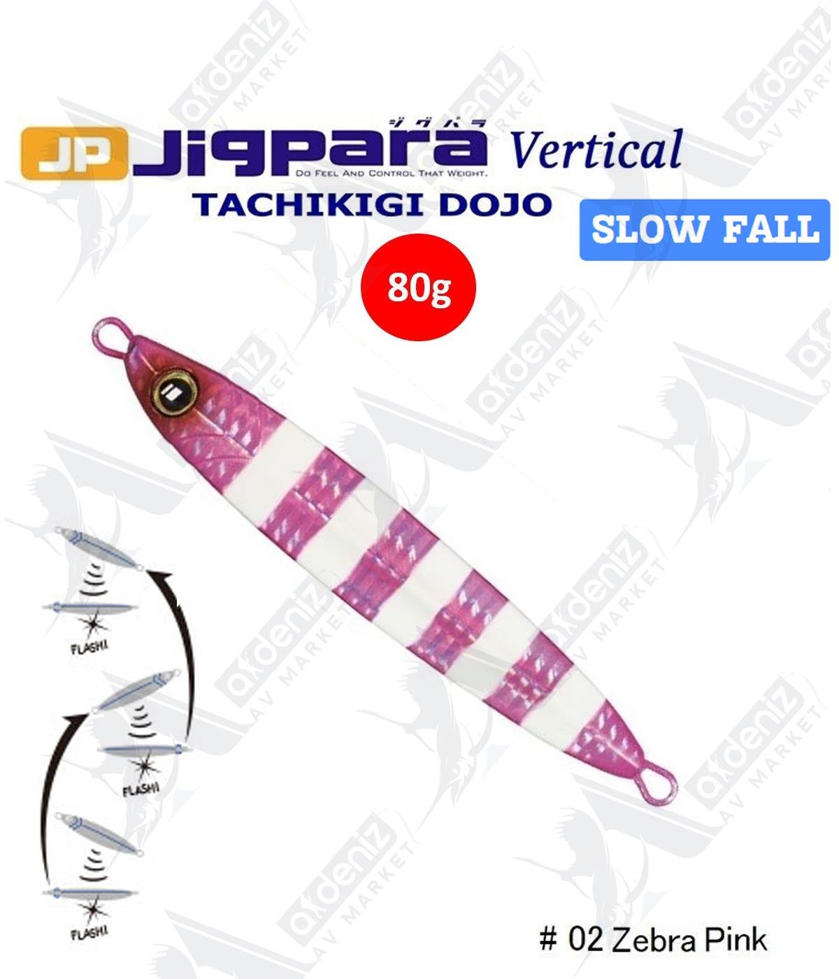 MC Major Craft Jigpara Vertical Tachikigi Dojo Slow TJD-SLOW-80 gr Jig Yem #Zebra Pink 002MAJOR CRAFT