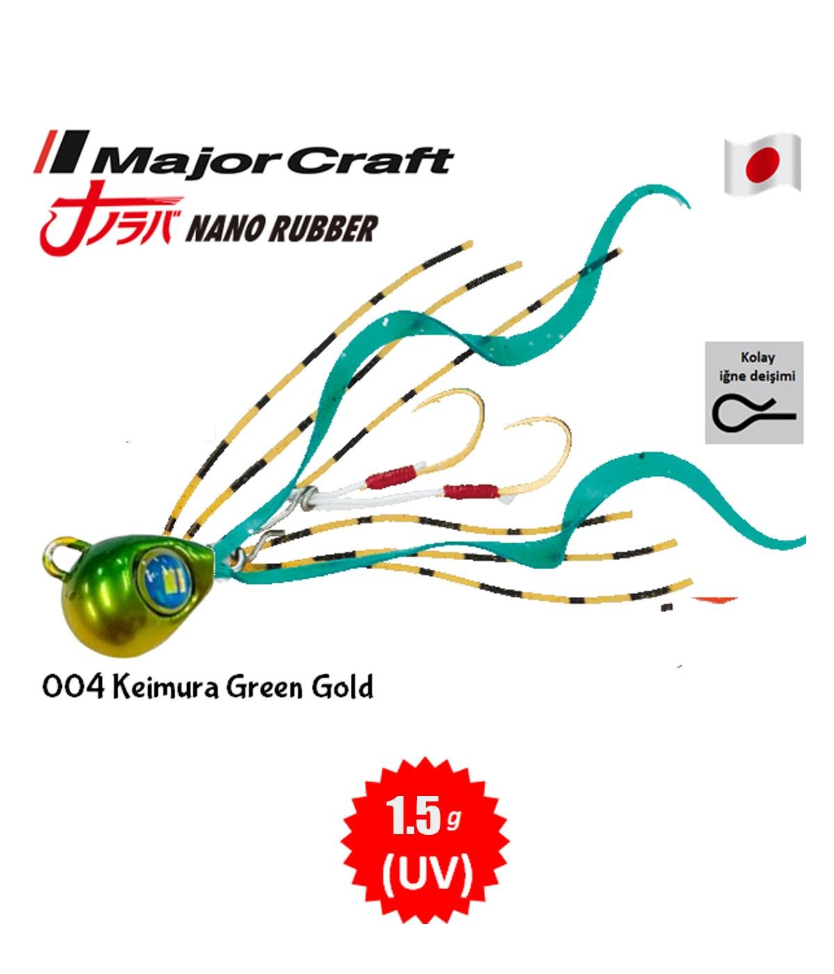 MC Major Craft Nano Rubber 1.5gr Keimura Green Gold UV #004MAJOR CRAFT