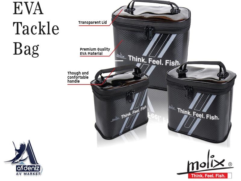 Molix EVA Tackle Bag Suya Dayanıklı Eva Çanta Size:M #BK-Black