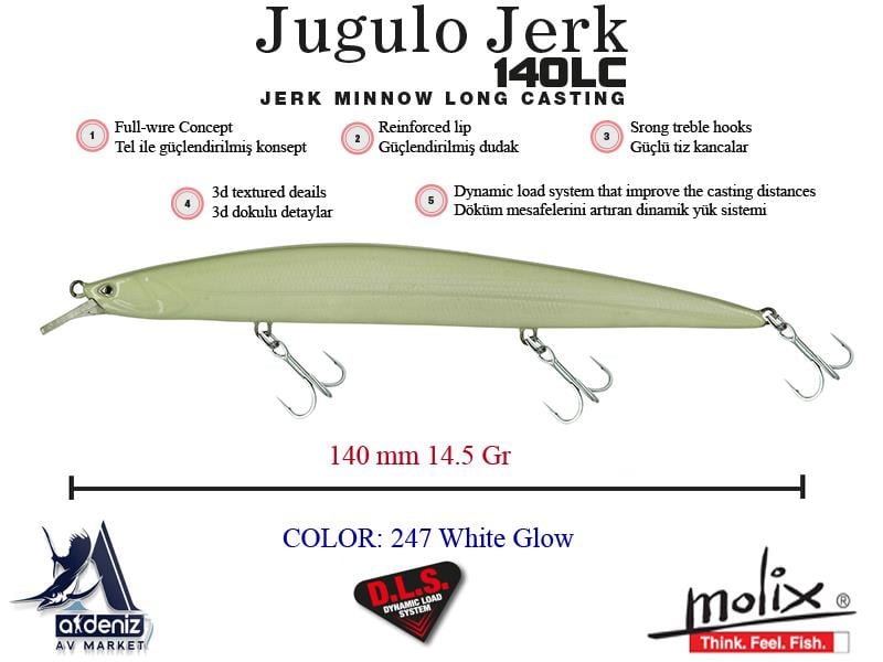 Molix Jugulo Jerk 140LC Suspending 14 Cm 14,5 Gr #247 White Glow
