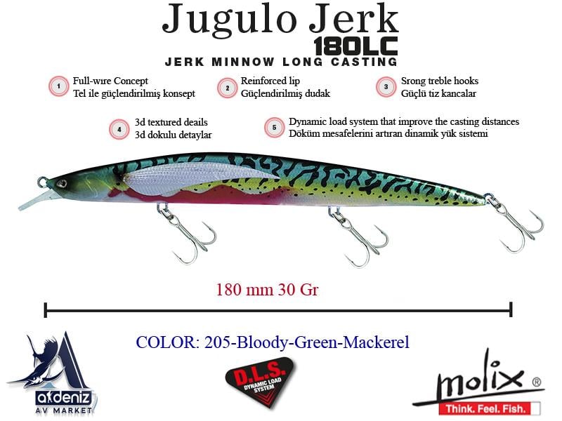Molix Jugulo Jerk 180 LC Suspending 18 Cm 30 Gr #205 Bloody Green Mackerel