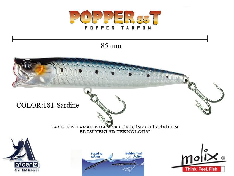 Molix Popper 85T 8,5 Cm 11,5 Gr #181 Sardine