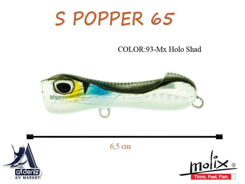 Molix S Popper 65 6,5 Cm 8,5 Gr #93 MX Holo Shad