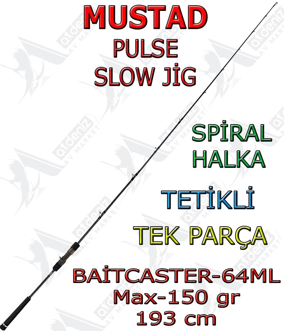 Mustad Pulse Slow Jigging Max-150gr Baitcaster-ML 6'4'' 193 Cm (Tetikli-Tek Parça-Spiral Halka) Jig KamışıMUSTAD