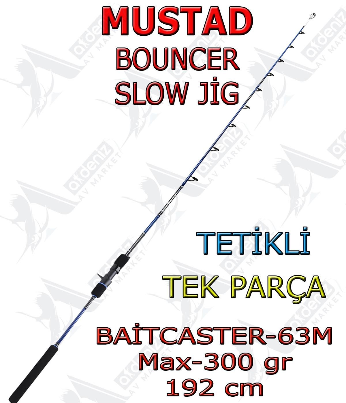 Mustad Slow Bouncer Slow Jigging Max-300gr Baitcaster-M 6'3'' 192 Cm (Tetikli) Tek Parça Jig Olta KamışıMUSTAD