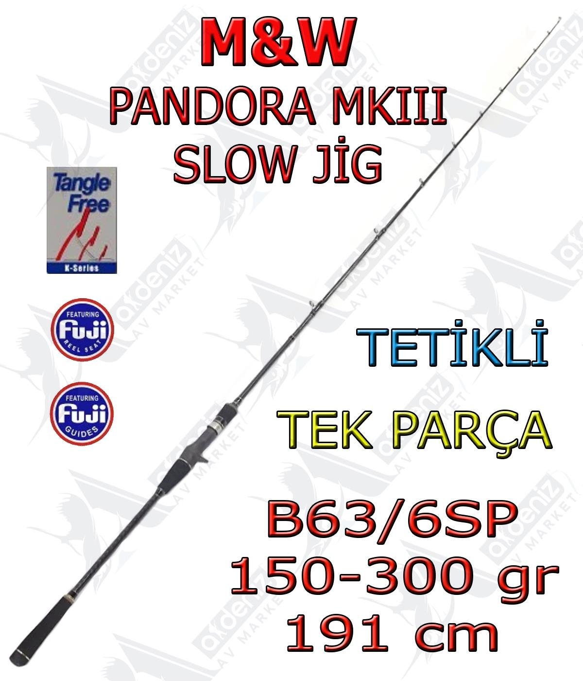 M&W Pandora MKIII B-63/6SP 150-300 Gr 191 Cm Slow Jigging Olta Kamışı (Tetikli-Tek Parça)M&W